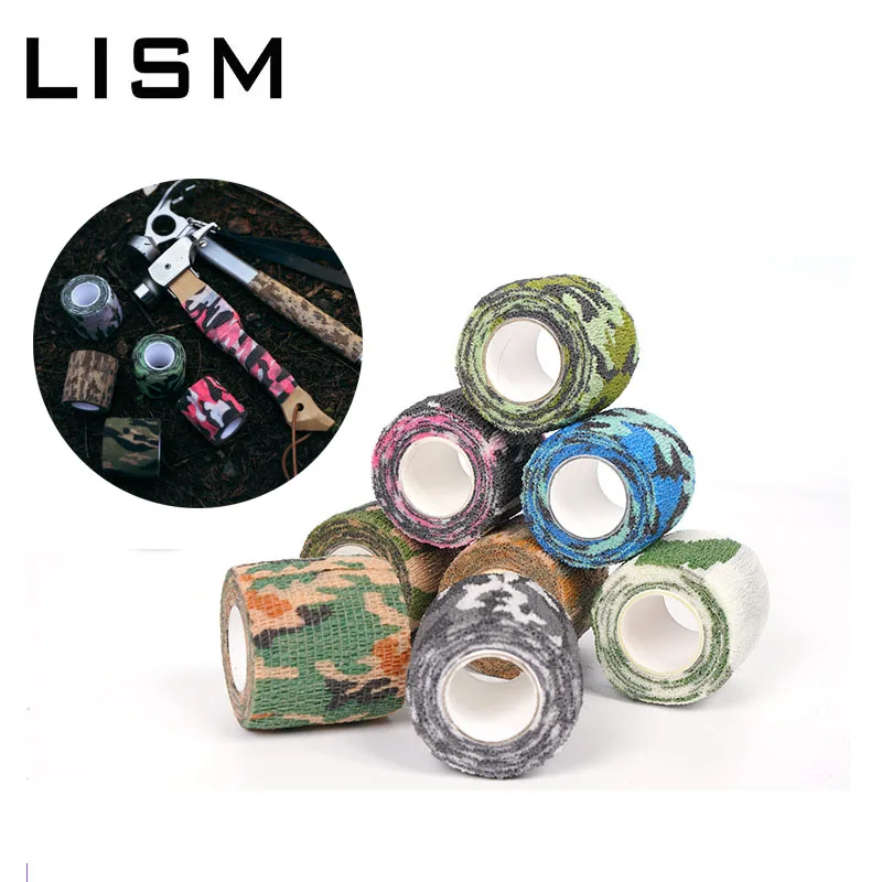 

4.5M Elastic Camouflage Wrap Tape Multipurpose Non-woven Waterproof Self Adhesive Bandage Stealth Tape Athletic Sports Protector