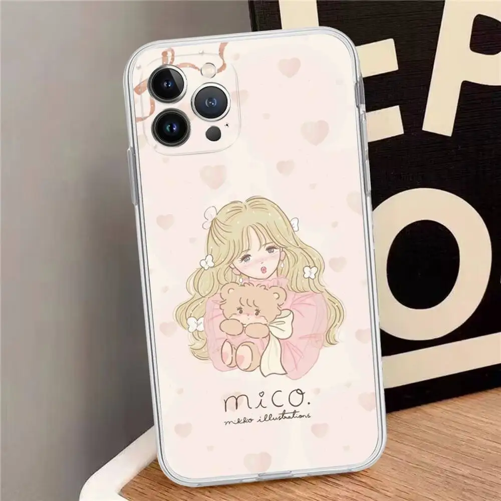 Милый чехол для телефона с иллюстрациями M-Mikko для iPhone 17 16 15 14 13 12 11 Pro Max Plus, мягкий, персонализированный, DIY (art.: 3920db0495ffd) - 3920db0495ffd