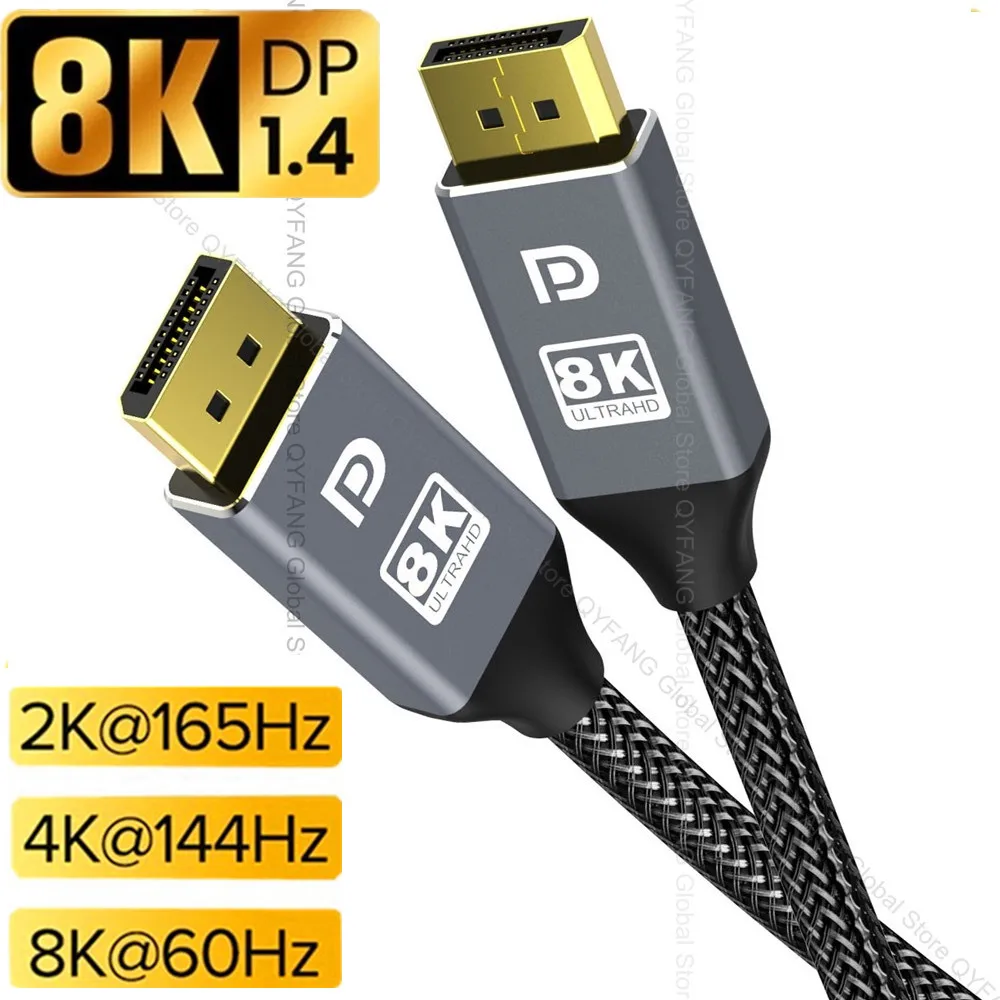 DP1.4 Cable 8K DisplayPort 1.4 Cable 4K 144Hz Display Port Cable 60Hz For HD TV Graphics Card Projector DisplayPort 8K DP Cable