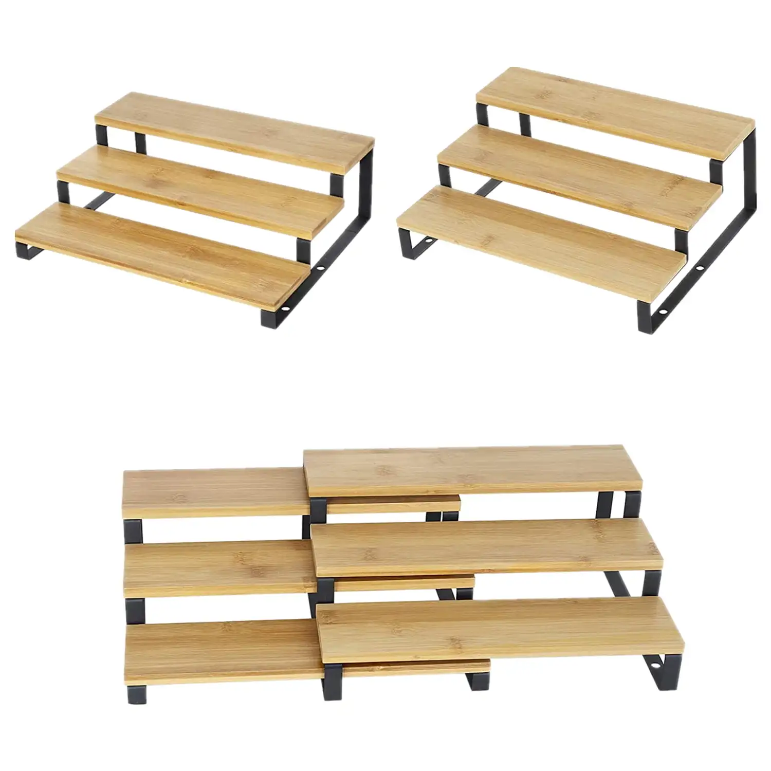 

3 Tier Expandable Step Spice Rack for Kitchen Cabinet, 4 Pack by