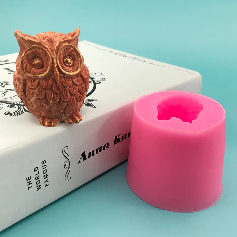 

3D Owl Small Animal Modeling Form for Candles Body Candle Molds for Candle Making Supplies Silicon Molds Silicone Crafts Mold