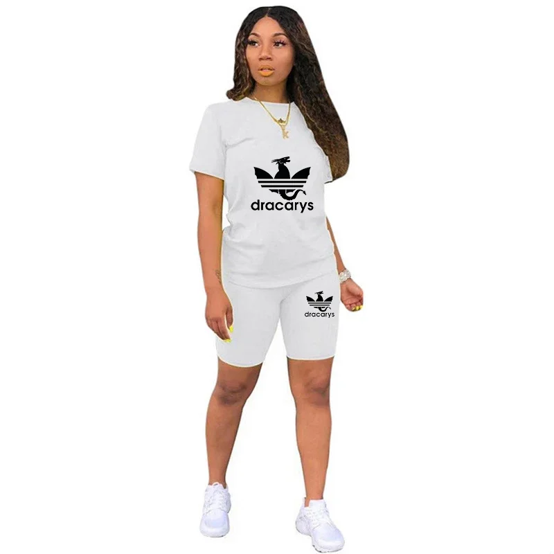 Женский спортивный костюм из двух предметов футболка с коротким рукавом и