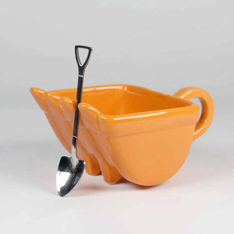 

Funny Mugs Excavator Bucket Model Coffee Mugs For Dessert Ceramic Mug Cups Creative Gift Canecas Cake Cup 340ml