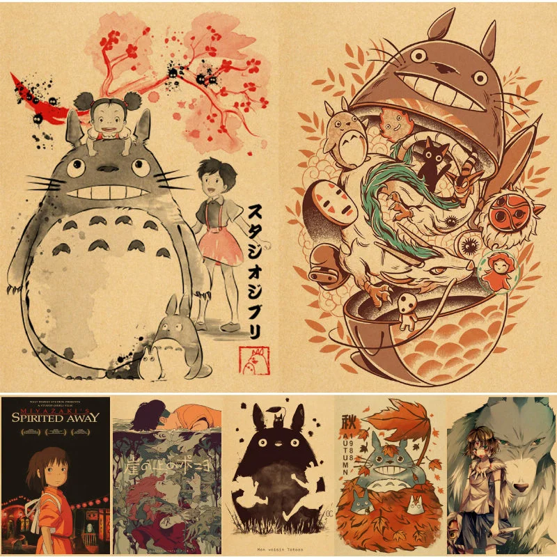 

Miyazaki Hayao Totoro настенные постеры с изображением живописи искусственные плакаты украшение для дома
