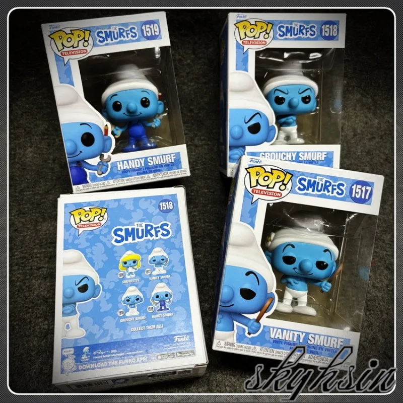 Фото Оригинальная фигурка Funko Pop «Смурфики»: Смурфетта, Гаргамель. Модная игрушка, украшение для комнаты, подарок для мальчика. №3