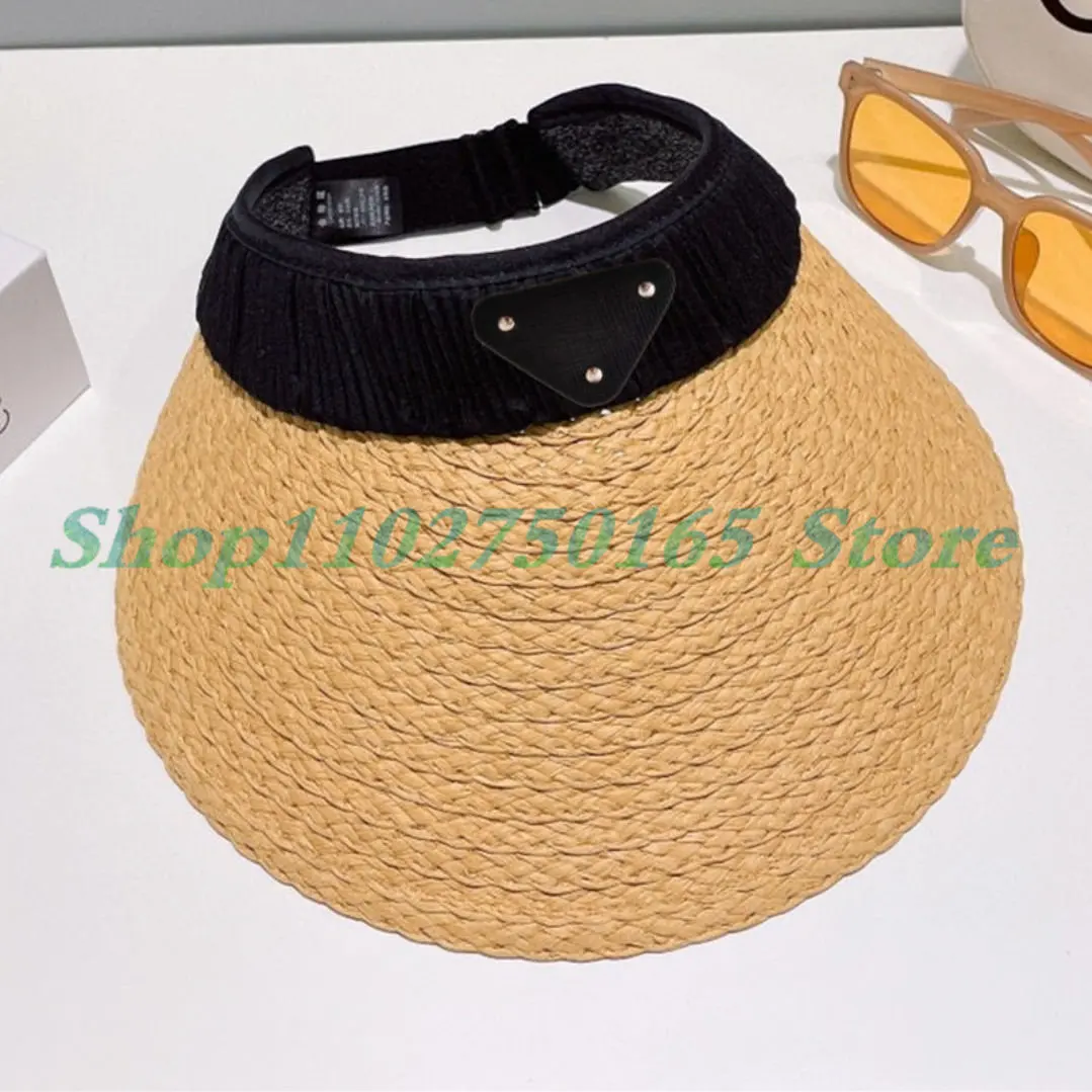 

793836 Women Hat Sun Protection Straw Weave Hat Outdoor Fashion Luxury Casual Sun Hats Beach Hats Design New Beach Hat Sun Hat