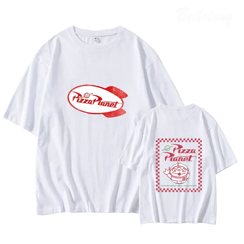 

Pizza Planet T Shirt Men Harajuku Casual Fashion Tshirt Unisex Streetwear Oversized Aesthetic 100% Cotton Cool Print Tees Shirts