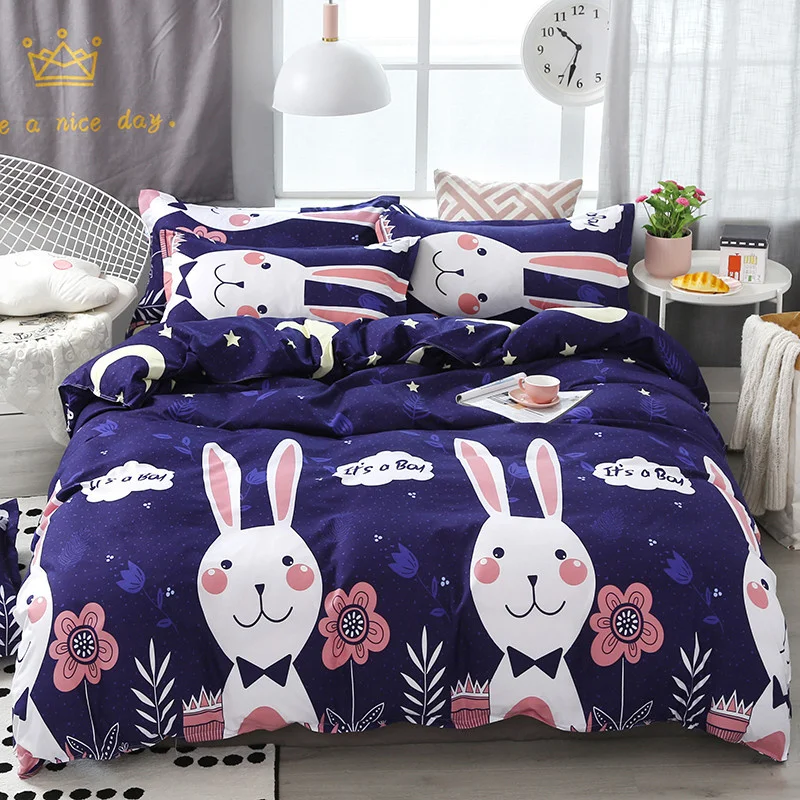 

Nordic Kuup Bedding Set Animal Printed Bed Linen Sheet Plaid Duvet Cover 240x220 Single Queen King Quilt Covers Sets Bedclothes