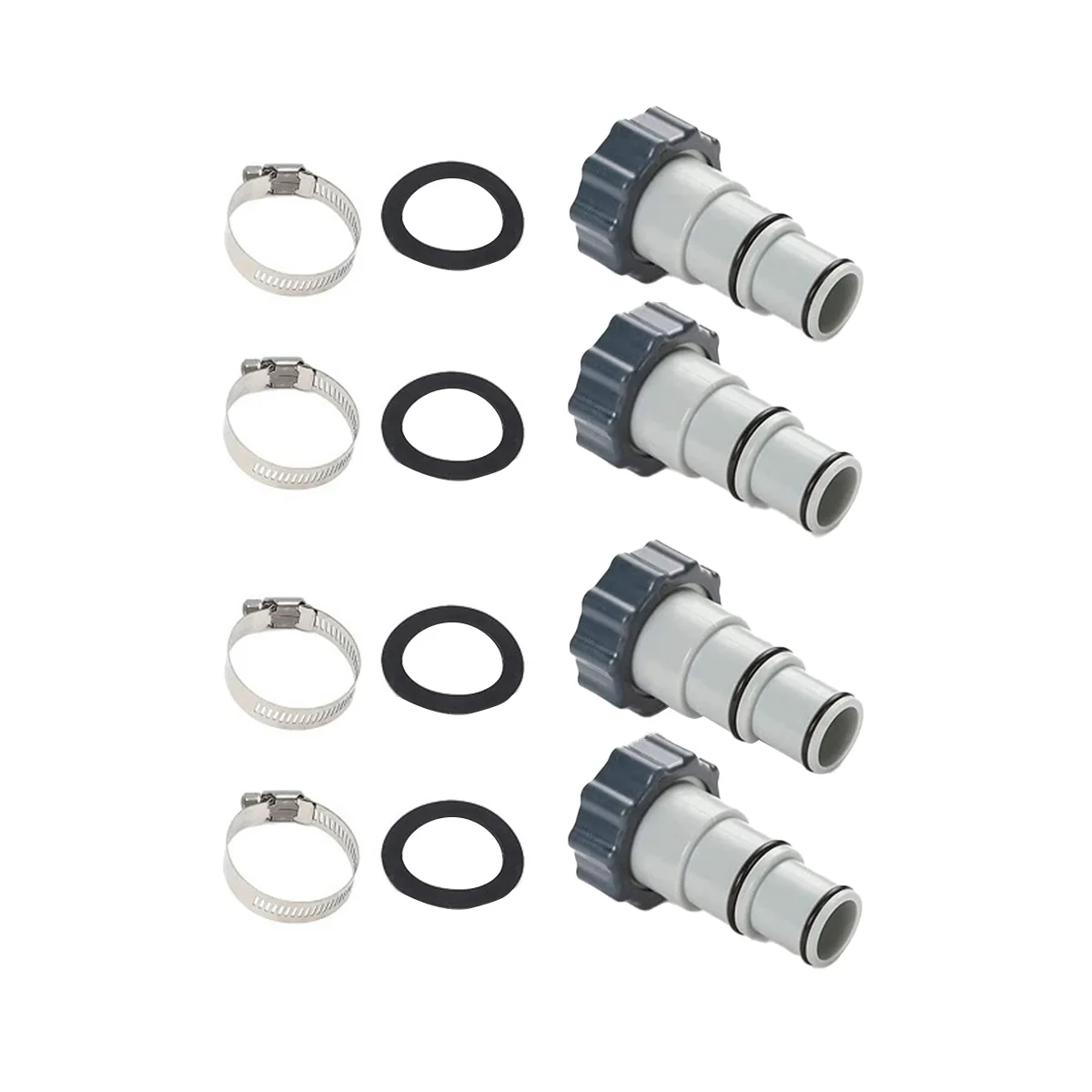 

4Pcs Hose Adapter A with Collar for Intex ARU Threaded Connection Pumps for Plunger Valve Drain Adapter