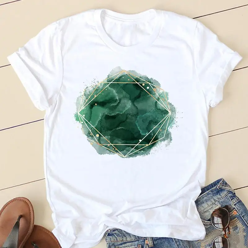 

Clothes T Women Short Sleeve Watercolor Trend New Casual Fashion Tshirt Summer Top Female Tee Shirt Lady Graphic T-shirts