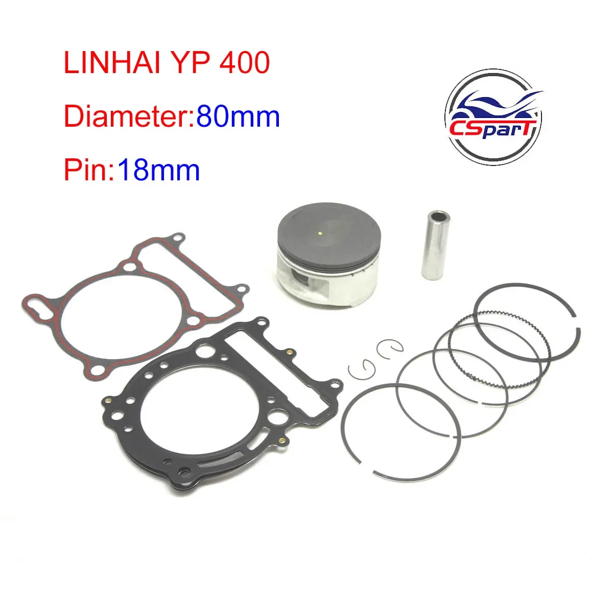 

Поршневое кольцо LH400 80 мм 18 мм, Комплект прокладок VOG LINHAI YP 400 400CC, запчасти для багги-скутера