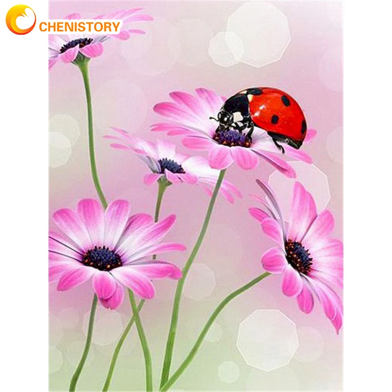 

CHENISTORY 60x75cm Frame DIY Painting By Number Kit Adults HandPainted Flower Crafts Painting Picture Home Wall Decor Gift