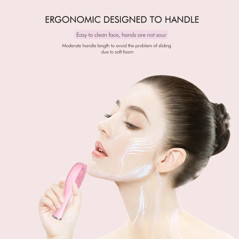 

Electric Silicone Facial Brush Cleansing Skin Massager Face Brush Vibration Sonic Cleanser Deep Pore Facial Brush Machine