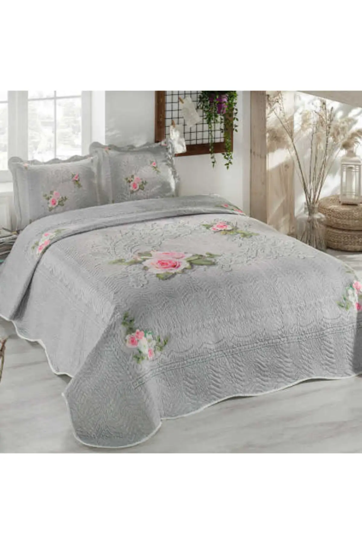 

Bedclothes Double Bed Cotton-Polyester 250x260 arafsz Gray