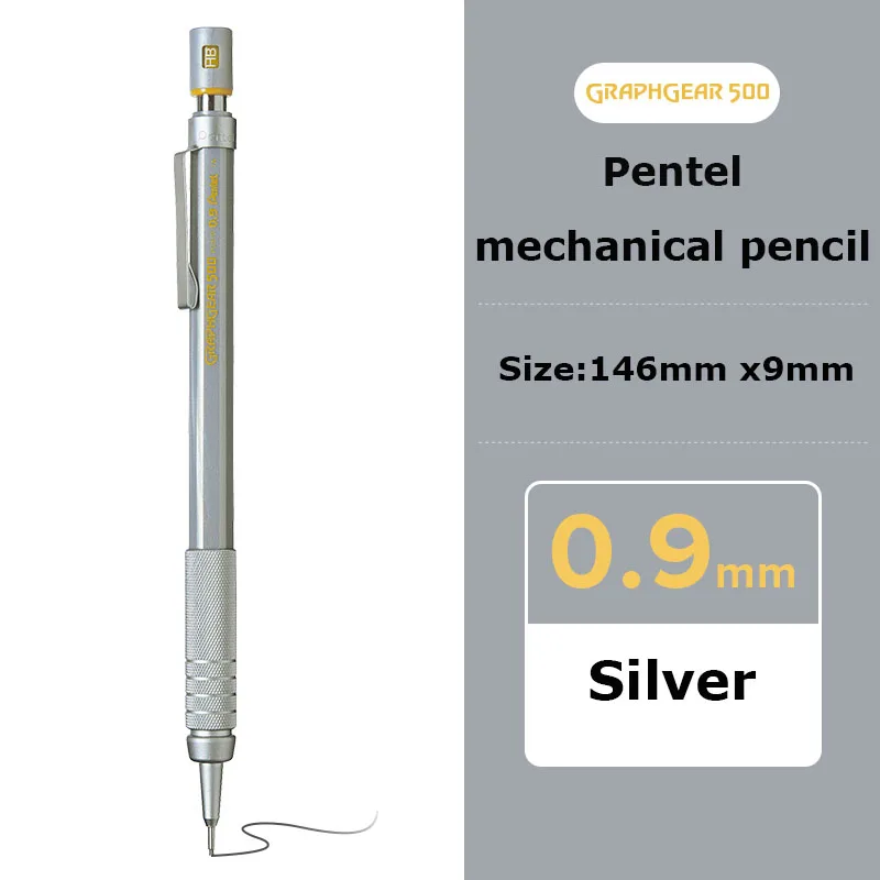 

Механический карандаш Pentel GraphGear 500, небьющиеся грифельные автоматические карандаши, профессиональная художественная ручка для рисования комиксов, школьные полезные принадлежности