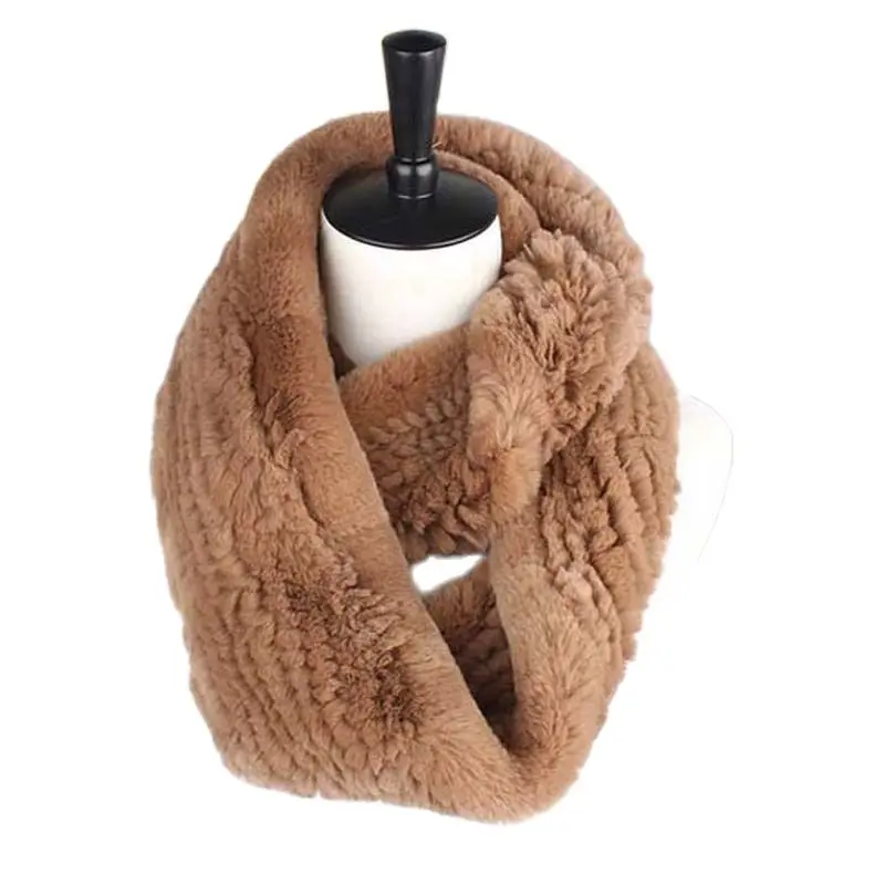 Женский шарф ручной вязки из натурального меха кролика Рекс заводская цена |