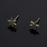 2022 new trendy maple leaf stud earrings for women simple style korean earrings fashion rhinestone earrings girl ear stud