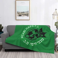 maccabi haifa logo blankets warm flannel israel football club throw blanket for home bedroom sofa