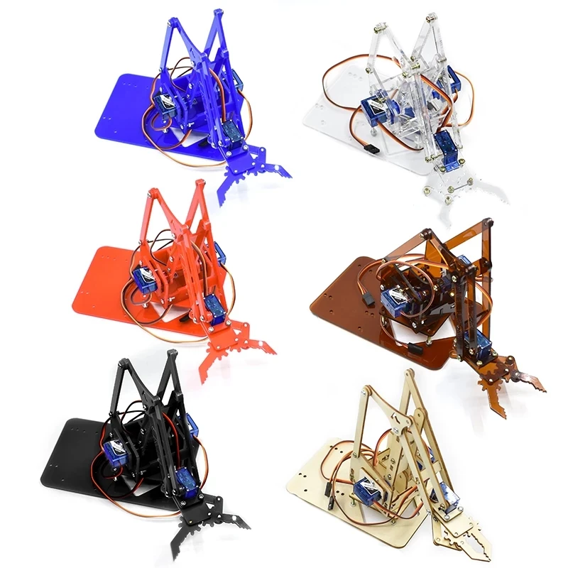 SG90 MG90S 4 DOF разборный акриловый управляющий коготь для Arduino, Обучающий набор для самостоятельного сборки робота