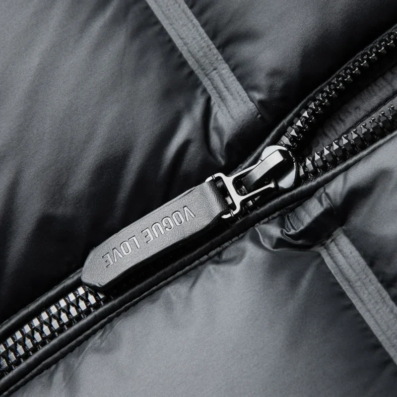 Черный золотой короткий пуховик Дизайнерская одежда мужская Роскошная короткая