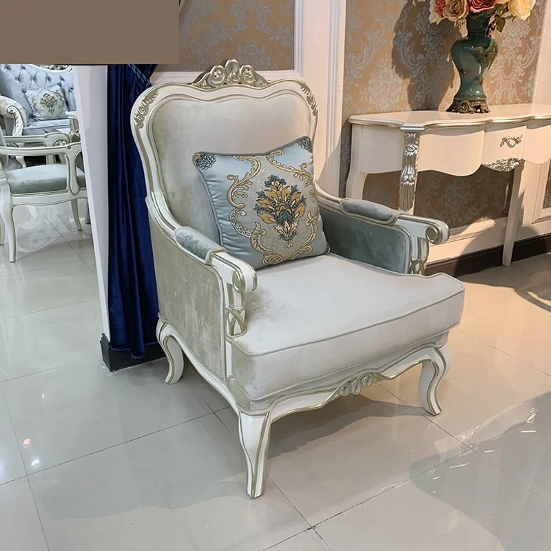 

Кресло для отдыха из массива дерева в европейском стиле, кресло с одним диваном для гостиной, спальни, кресло для отдыха из ленивой ткани