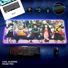 RGB Kimetsu no Yaiba Demon Slayer Mouse Pad Anime XL PC Gamer Keyboard Desk Mat Gaming Accessories Carpet Kawaii Laptop Mousepad