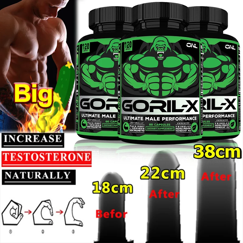 

Men's Testosterone Booster - Energy Capsules - with Horny Goat Weed, Maca Root, Tribulus - Tongkat AliEnhancement Supplement