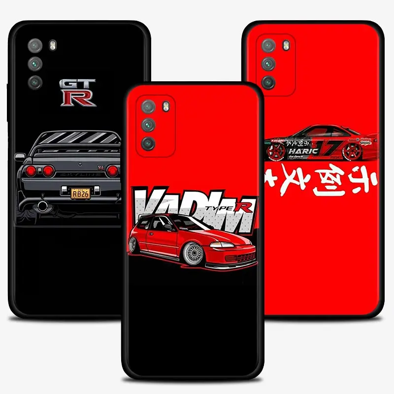 Чехол для телефона Xiaomi Poco X3 NFC F3 GT M3 M4 Pro 5G mi 12 9T 11T 10T Lite Note 10 10Lite Coque JDM Sport Car GTR EVO |
