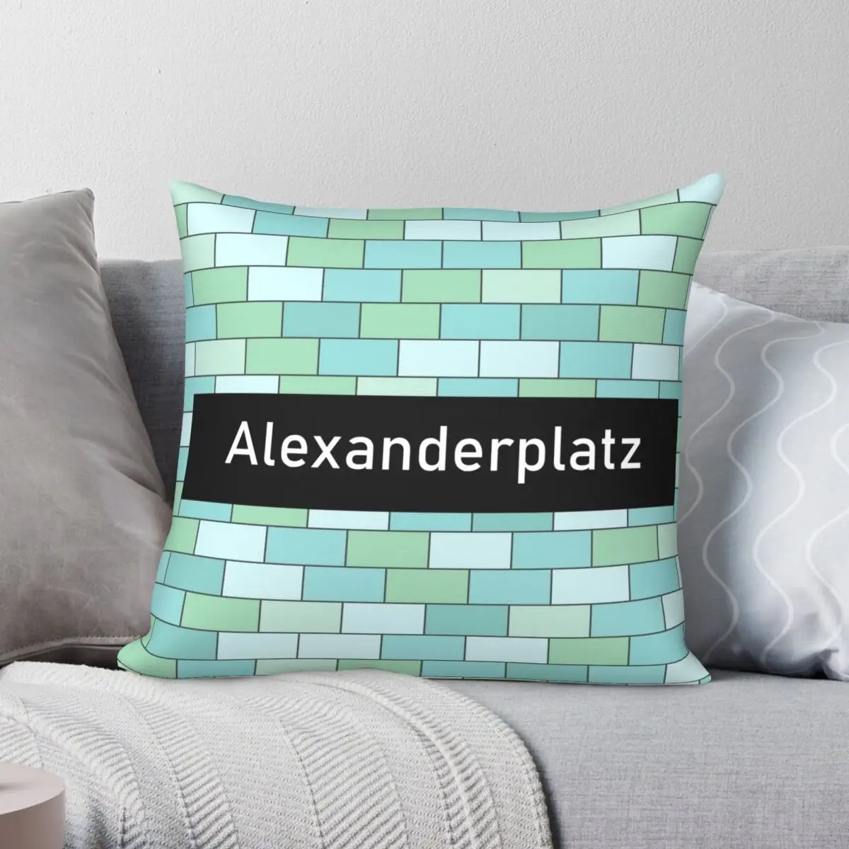 

Чехол на квадратную подушку Alexanderplatz из полиэстера и льняной бархатной ткани с принтом на молнии, декоративный Чехол на подушку, чехол на автомобильную подушку