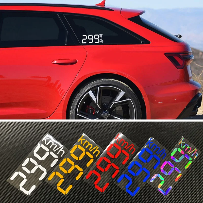 

1x Car Universal Speed Meter 299KM/h Digital Stickers Body Window Decal Vinyl Graphic For Subaru Ford Ranger VW Golf GTI JDM GK5