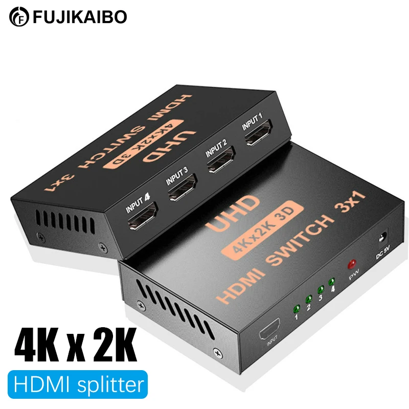 

Разветвитель кабеля HDMI 4K HD 4x1, 1080P, 4 входа, 1 выход