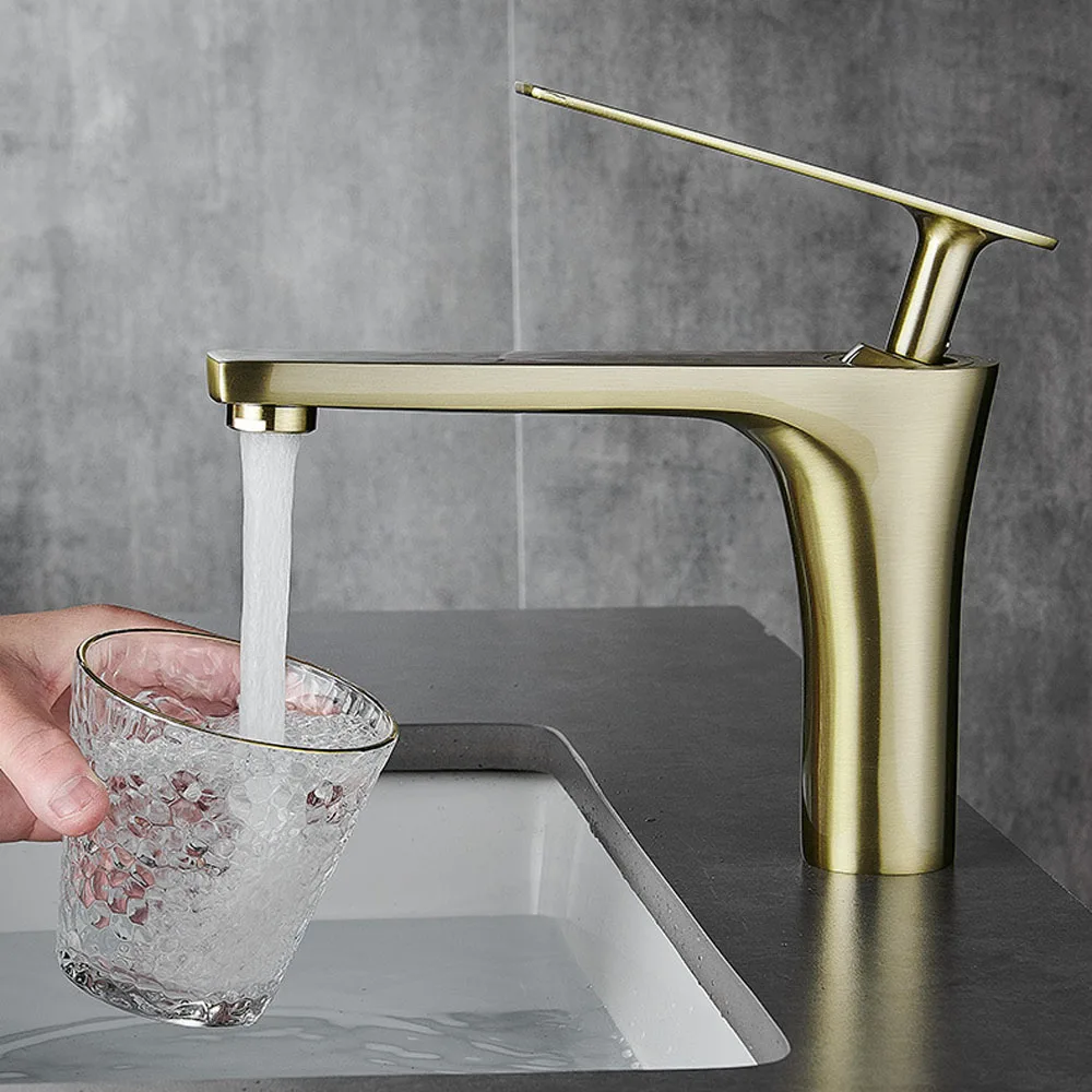 

Роскошный смеситель для ванной комнаты, смеситель для раковины, смеситель для раковины, кран для горячей и холодной воды, латунь, хром, черны...