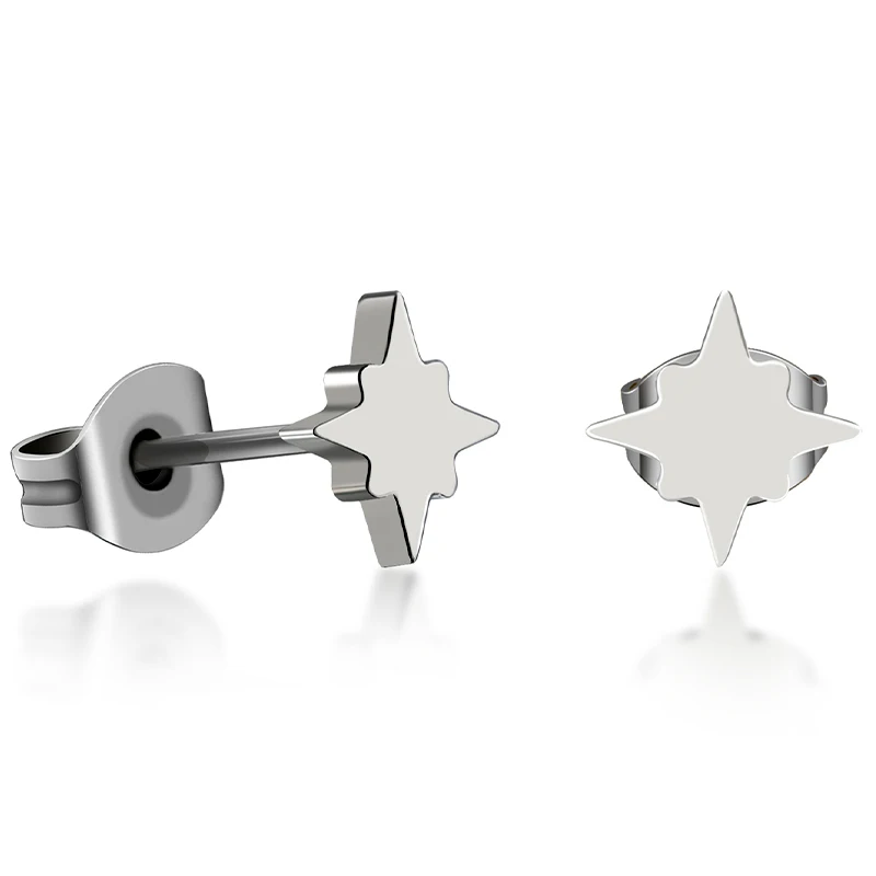 

Pure Titanium Stud Earrings For Grils Women Nickel Free Small Cute Earring Jewellery Gift for Women Men Celestial Lover Hexagram