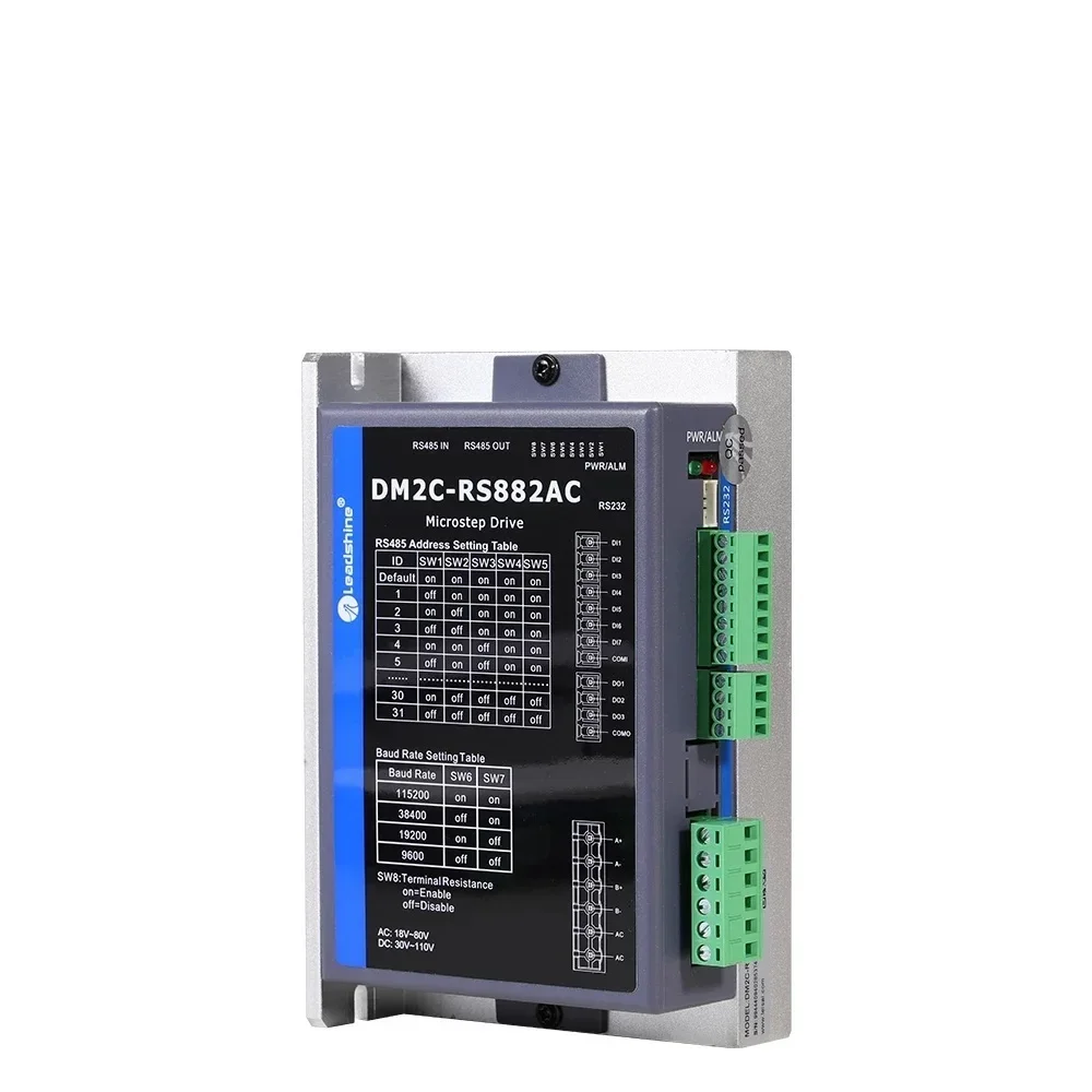 Фото Драйвер шагового двигателя Nema 34 DM2C-RS882AC (2026 г.), 2-фазный, интегрированный привод и управление, 3.2-8.2А, 20-80В переменного тока, 30-110В постоянного тока, для ЧПУ №2