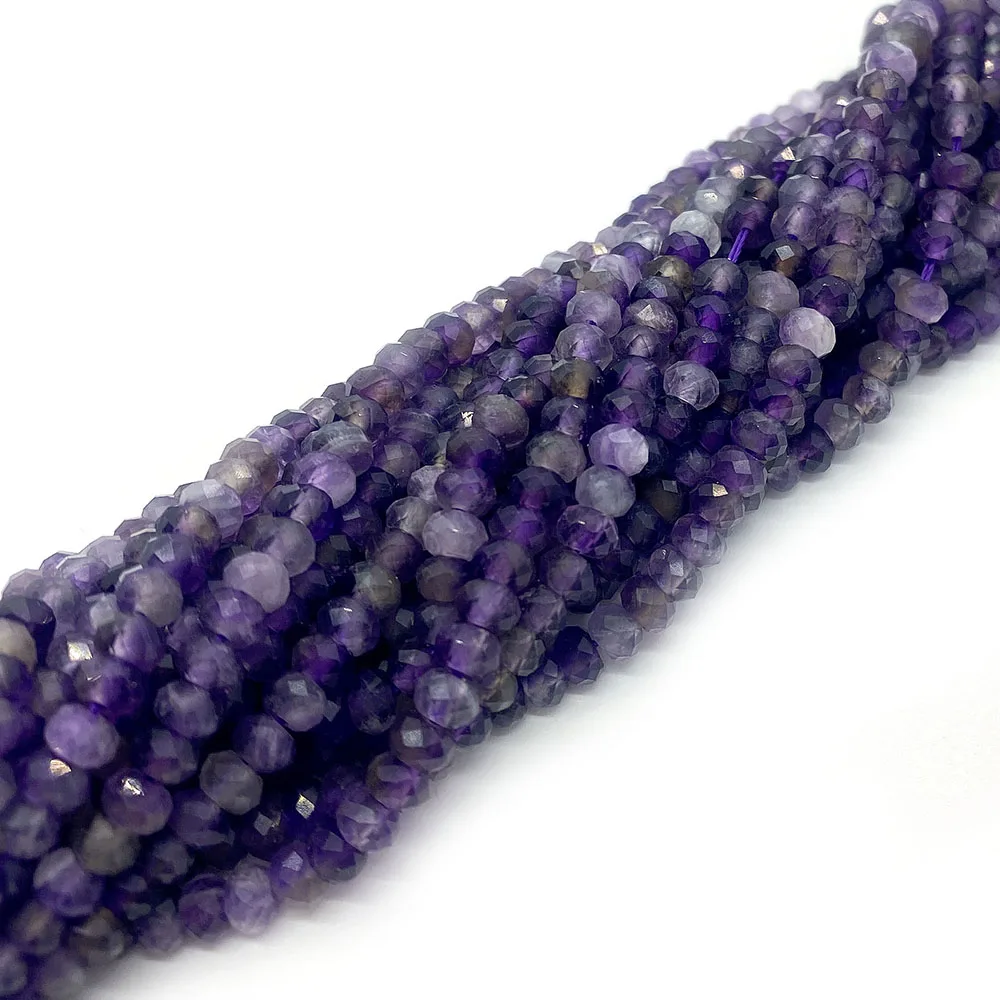 

Natural Stone Amethyst Beads 2mm Faceted Round Small Beads for Jewelry Making Earrings Necklace Bracelet DIY Accessories 15''