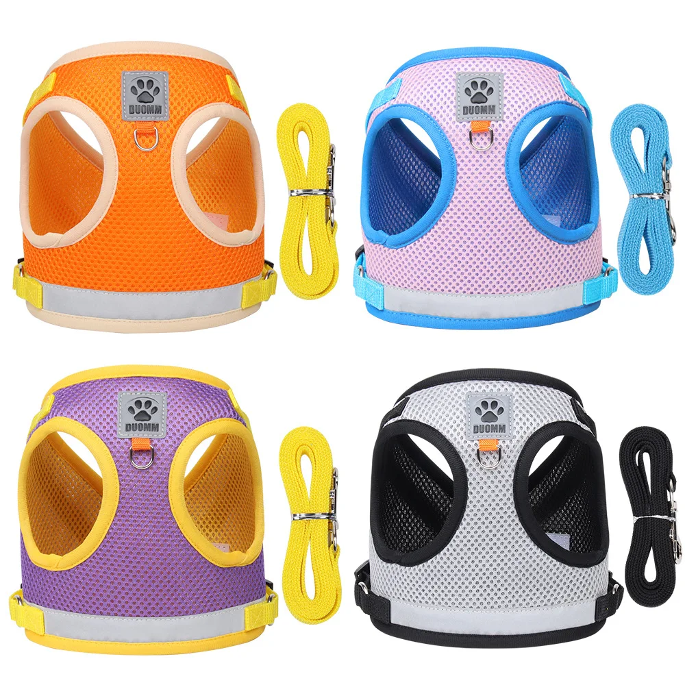 

Adjustable Mesh Pet Cat Carrier Walking Leash Vest Breathable Polyester Mesh Puppy Small and Medium Pet Accessories Reflective