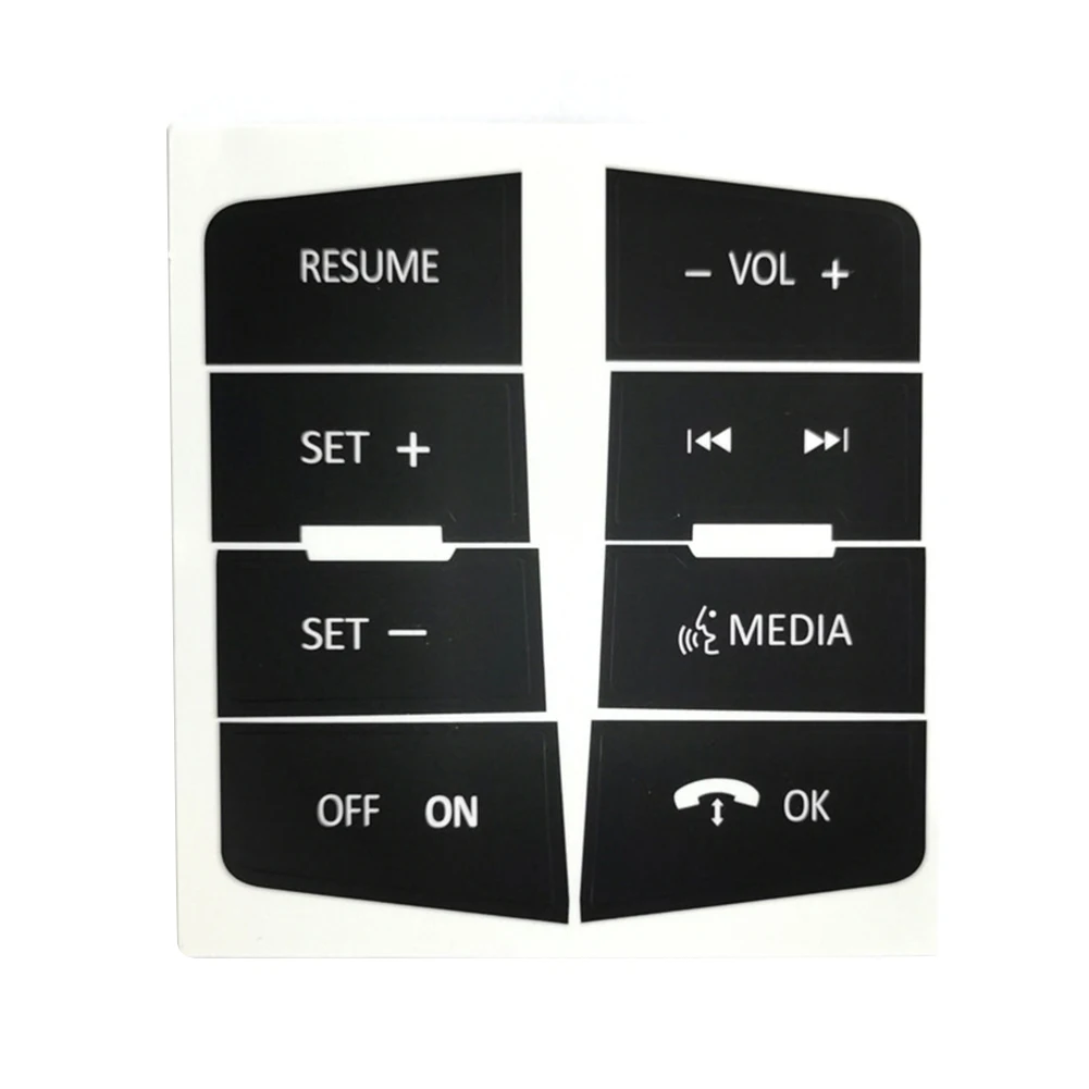 

1pc Steering Wheel Button Repair Decals Stickers Trim Interior Vinyl Protective Film Black For Ford Focus 2008-2010