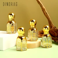 4pcsset 15ml luxury perfume essential oil bottles electroplated golden glass roller ball bottles refillable sample containers
