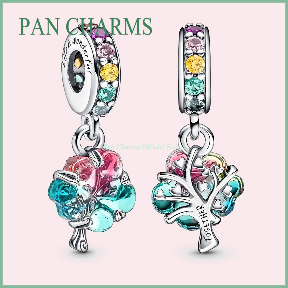 

Оптовая продажа, бусины-подвески из серебра 30% пробы с изображением дерева из муранского стекла, подходят для оригинального змеиного брасле...