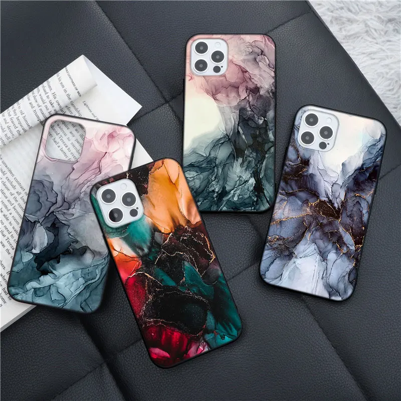 

For Samsung Galaxy A21S A31 A40 A41 A50 A51 A70 A71 A10 A11 A12 A30 A20E S21 Ultra S9 S10 S20 FE Plus TPU Watercolor Cover Case