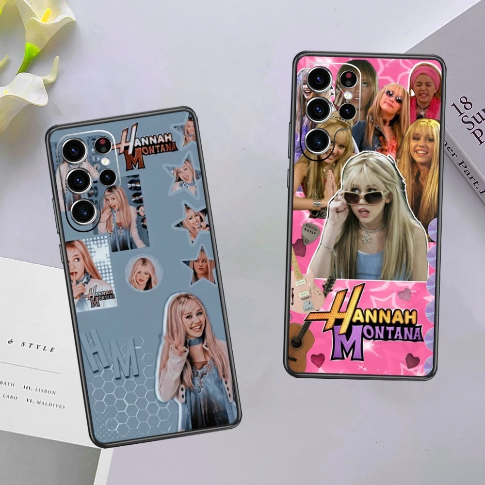 H-Hannah M-Монтана чехол для телефона Samsung Galaxy S24 S23 S22 S21 S20 Plus Ultra Note20 мягкий черный