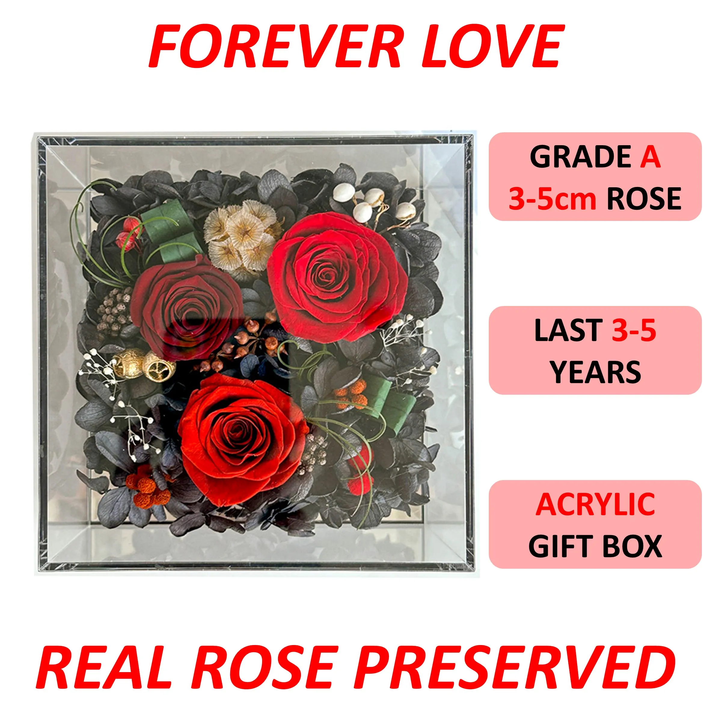 

Preserved Roses Last 2 to 3 Year Floral Arrangement Forever Rose Gift For Her Gifts For Women Home Decoration Gift For Mom