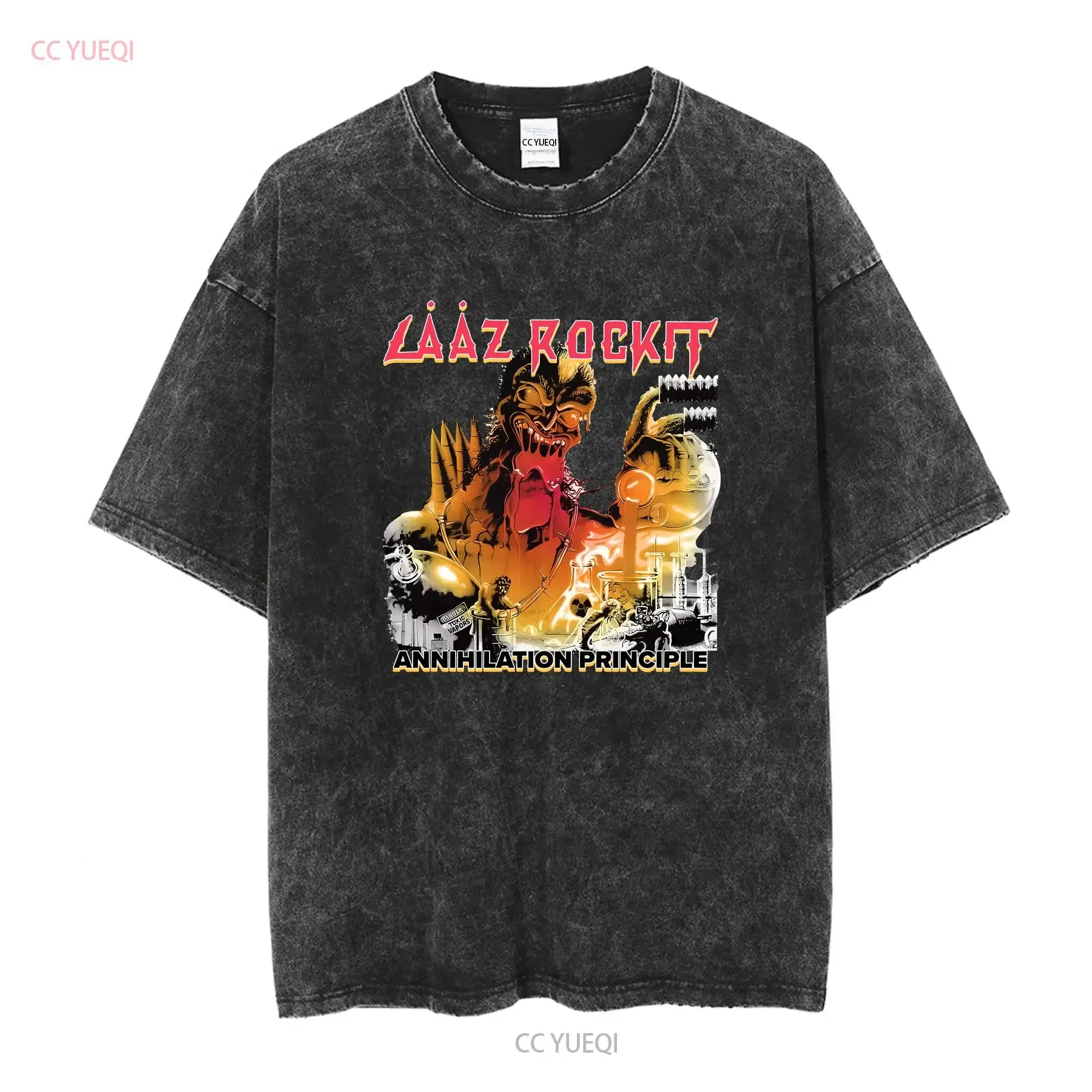 Фото Белая футболка Laaz Rockit Band, все размеры S 5XL, T2094, винтажная, мягкая, с рисунком, универсальная, дышащая, удобная, повседневная, мужская №2
