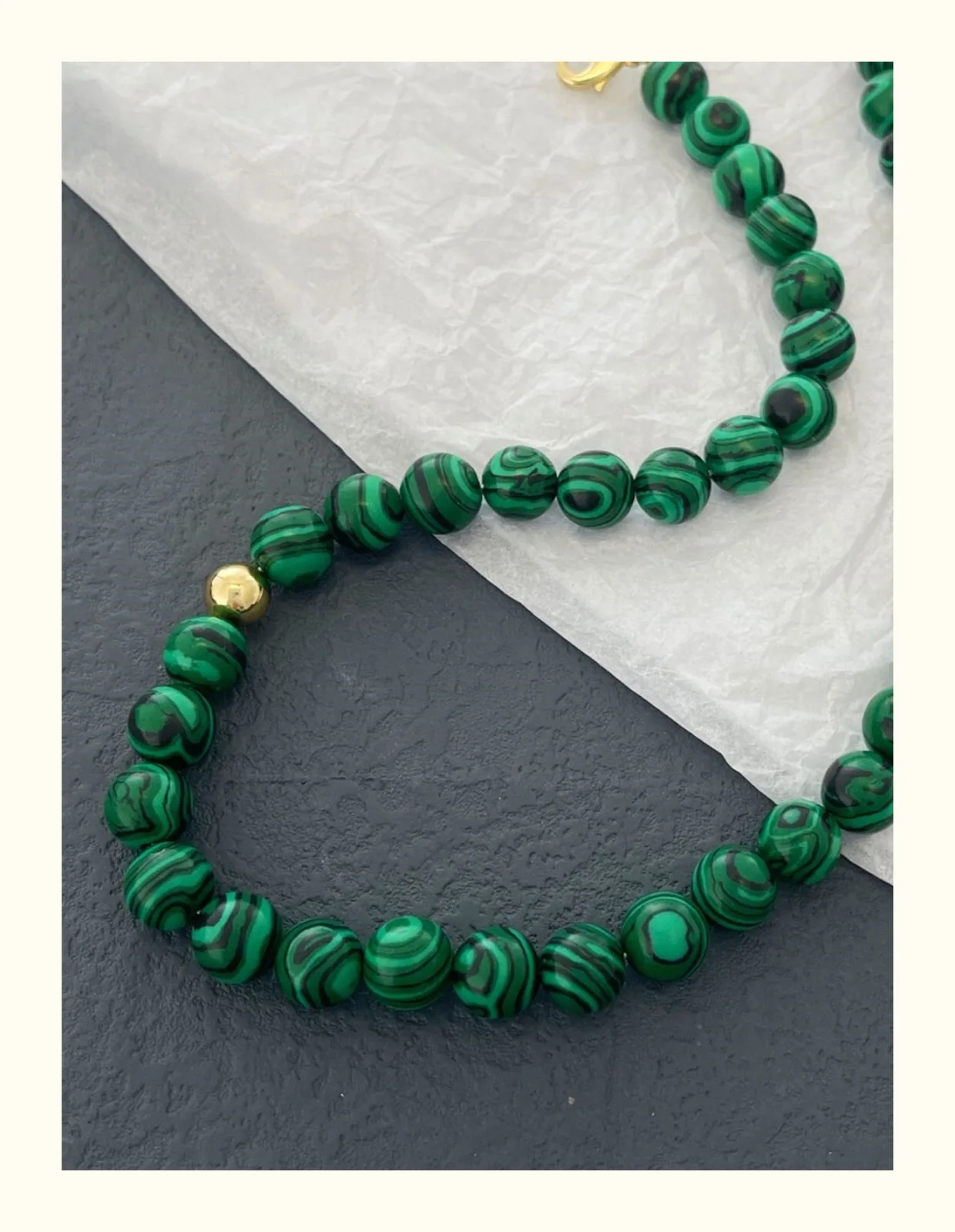 Ожерелье из малахита Joker slim для женщин, простое, классическое, зеленое, из натурального камня, творческое.