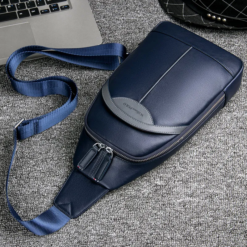 Модная мужская сумка через плечо из натуральной кожи Повседневная