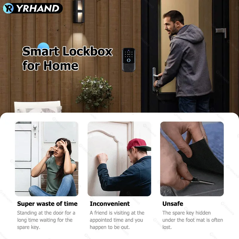 TTlock Smartkey Lock Box Беспроводной электронный сейф для ключей с цифровым кодом, управляемый через приложение Bluetooth Smartlock для домашнего ключа (art.: 3920ccd59e8fc) - 3920ccd59e8fc
