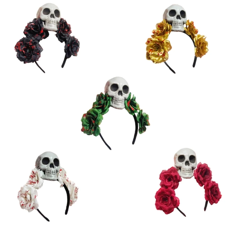Повязка на голову с черепом ведьмы готический головной убор для невесты Хэллоуин