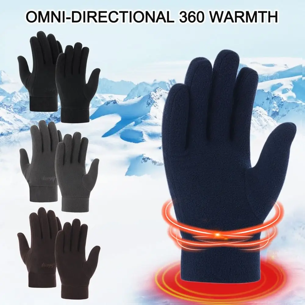 

Теплые Зимние перчатки для женщин и мужчин, флисовые ветрозащитные перчатки для сенсорного экрана, для сноуборда, езды на мотоцикле, вождения, 1 пара