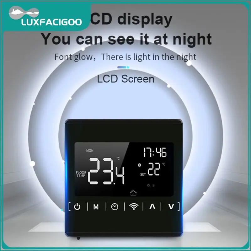 

Black Smart Thermostat Wifi 2.4ghz Smart Life App Thermometer Detector Backlit Lcd Floor Heating Water/gas Boiler Ac85-250v