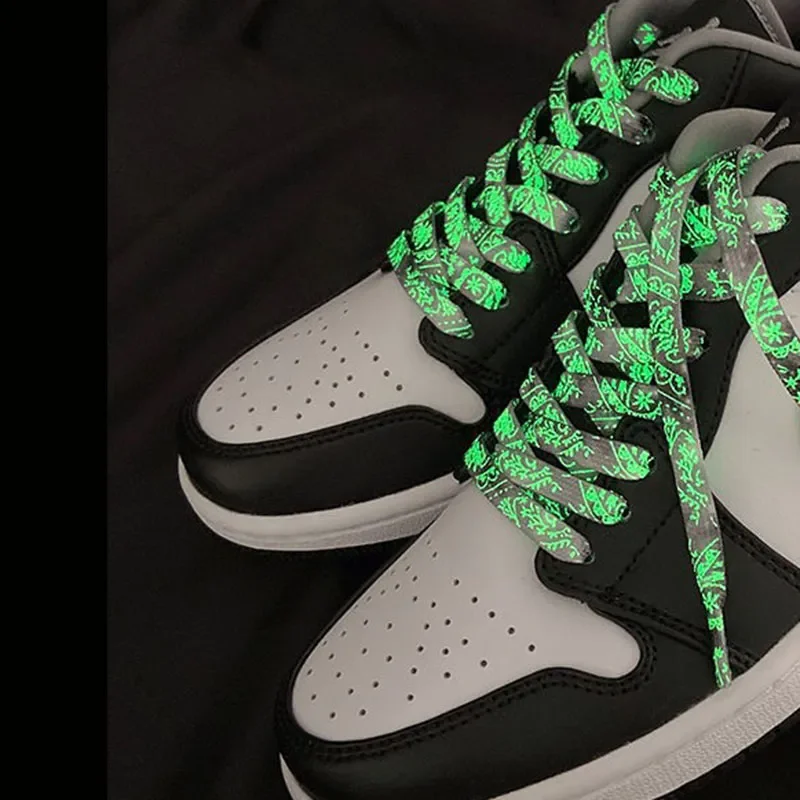 In Dark Safety Shoes Luminous Shoelaces Flat Sneakers Canvas Shoe Laces Glow In The Dark Night Color Fluorescent Cordones